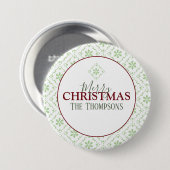 Trendy Holiday - Aangepaste kerstnaam Ronde Button 7,6 Cm (Voorkant /achterkant)