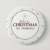 Trendy Holiday - Aangepaste kerstnaam Ronde Button 7,6 Cm (Voorkant)