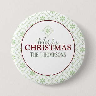 Trendy Holiday - Aangepaste kerstnaam Ronde Button 7,6 Cm