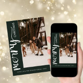 Trendy Holiday Modern Photo Christmas Holiday Card Kaart