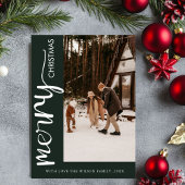 Trendy Holiday Modern Photo Christmas Holiday Card Kaart