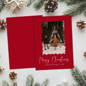 Trendy Holiday Modern Photo Christmas Holiday Card Kaart