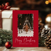 Trendy Holiday Modern Photo Christmas Holiday Card Kaart