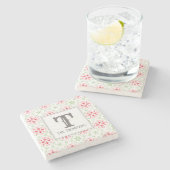 Trendy Holiday Snowflakes Red Kerstmis Stenen Onderzetter (Zijkant)