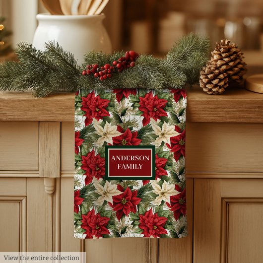 Trendy Holiday Towel Red Green Chic Kitchen Art Theedoek