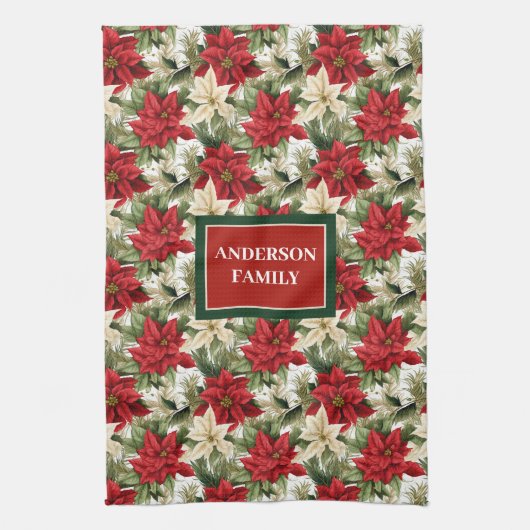 Trendy Holiday Towel Red Green Chic Kitchen Art Theedoek (Verticaal)