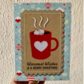 Trendy Holiday "Warmste wensen" Kerstmis Feestdagen Kaart