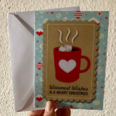 Trendy Holiday "Warmste wensen" Kerstmis Feestdagen Kaart