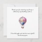 Trendy Holo Hete Luchtballon Flat Dank u kaart (Achterkant)