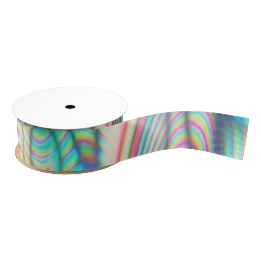 Trendy Holografisch Effect Kleurrijke Regenboog Grosgrain Lint (Spoel)