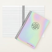 Trendy Holografisch Iriserend Modern Logo Notitieboek (Binnen)
