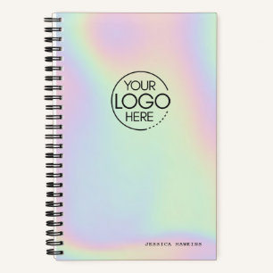 Trendy holografisch iriserend modern logo notitieboek