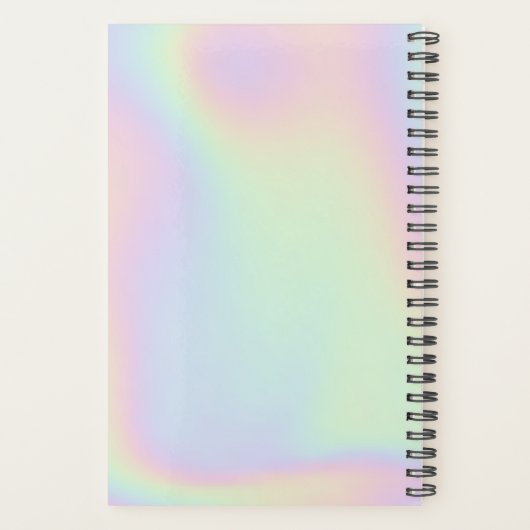 Trendy Holografisch Modern Monogram Weekly Planner (Achterkant)