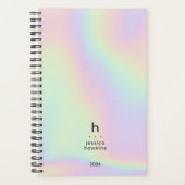 Trendy Holografisch Modern Monogram Weekly Planner (Voorkant)