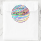 Trendy Holografisch Regenboog Beauty Cosmetica Lab Ronde Sticker (Tas)
