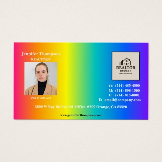 Trendy holografisch regenboog Visitekaartje (Voorkant)