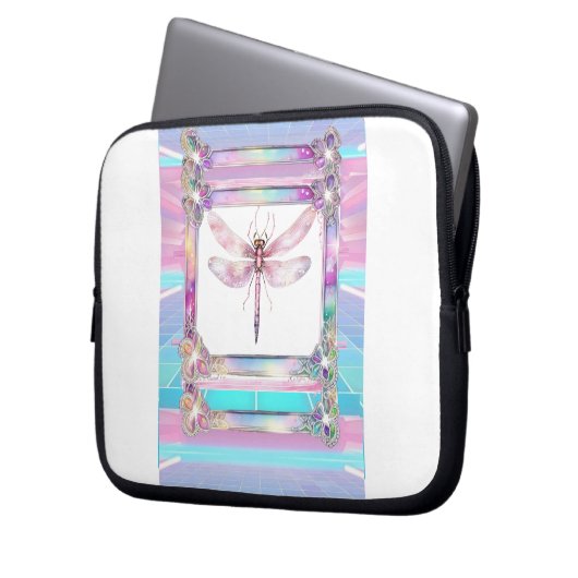 Trendy Holografische Dragonfly Electronics Bag Laptop Sleeve (Voorkant Links)