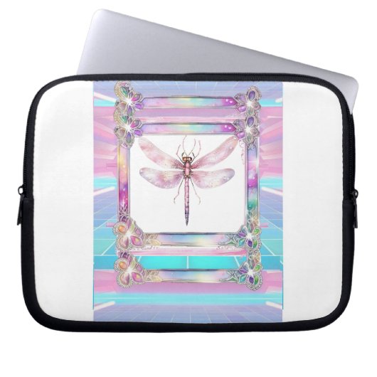 Trendy Holografische Dragonfly Electronics Bag Laptop Sleeve (Voorkant)