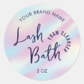 Trendy holografische Girly Lash Bad Cleanser Label (Voorkant)