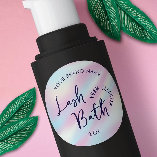 Trendy holografische Girly Lash Bad Cleanser Label