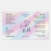 Trendy Holografische Lash Bath Bottle Wrapper Labe Rechthoekige Sticker (Voorkant)