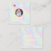 Trendy holografische pastel regenboog Instagram fo Contactkaartje (Voorkant / Achterkant)