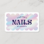 Trendy Holografische QR Code Girly Nail Art Manicu Visitekaartje (Voorkant)