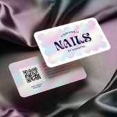 Trendy Holografische QR Code Girly Nail Art Manicu Visitekaartje