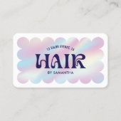 Trendy Holografische QR Code Haarstylist Haarsalon Visitekaartje (Voorkant)