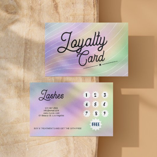 Trendy Hologram Esthetisch Script Lettertype Klantenkaartje