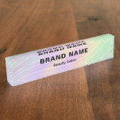 Trendy hologram Esthetische vrouwelijke stijl Naambordje (Zijkant)