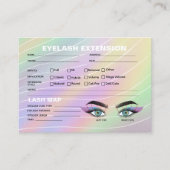 Trendy Hologram Lash Client Record Kaart Visitekaartje (Voorkant)