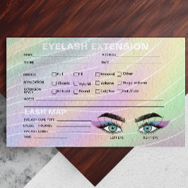 Trendy Hologram Lash Client Record Kaart Visitekaartje
