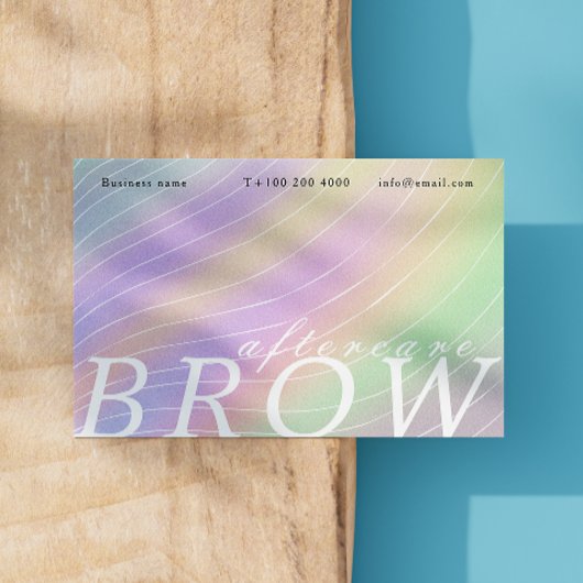 Trendy hologram na zorg wenkbrauwinstructie visitekaartje