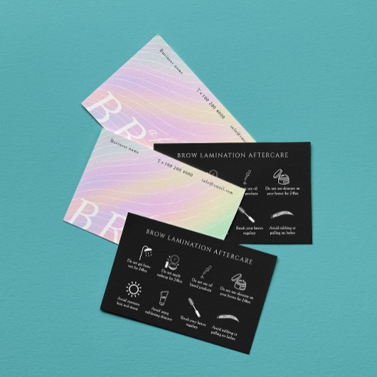 Trendy hologram na zorg wenkbrauwinstructie visitekaartje