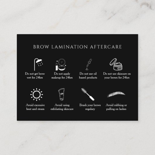 Trendy hologram na zorg wenkbrauwinstructie visitekaartje (Achterkant)