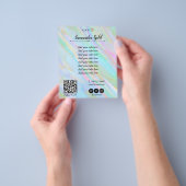 Trendy Hologram Prijslijst Bedrijfsdiensten Flyer (Hand)