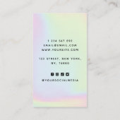 Trendy Holographic Add Your Logo & QR Code Vibrant Visitekaartje (Achterkant)