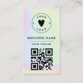 Trendy Holographic Add Your Logo & QR Code Vibrant Visitekaartje (Voorkant)