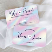 Trendy Holographic Deel de Love Nails Spa Salon Aanbevelingskaartje
