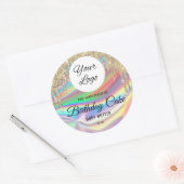 Trendy Holographic Glitter Dries Beauty Cosmetic Ronde Sticker (Envelop)