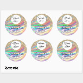 Trendy Holographic Glitter Dries Beauty Cosmetic Ronde Sticker (Vel)