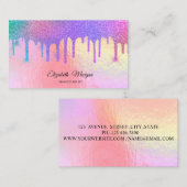 Trendy Holographic Glitter Drift Professional Visitekaartje (Voorkant / Achterkant)