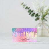Trendy Holographic Glitter Drift Professional Visitekaartje (Staand voorkant)