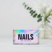 Trendy Holographic Glitter Visitekaartje (Staand voorkant)