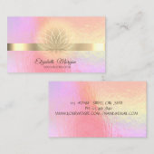 Trendy Holographic, Gold, Lotus Yoga Instructor Visitekaartje (Voorkant / Achterkant)