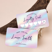 Trendy Holographic Haarstylist Nails Schoonheidssa Klantenkaartje