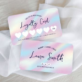 Trendy Holographic Haarstylist Nails Schoonheidssa Klantenkaartje