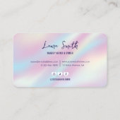 Trendy Holographic Haarstylist Nails Schoonheidssa Visitekaartje (Achterkant)