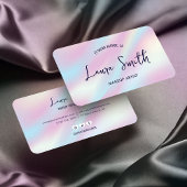 Trendy Holographic Haarstylist Nails Schoonheidssa Visitekaartje